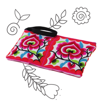 Small Floral Wristlet (Pink)