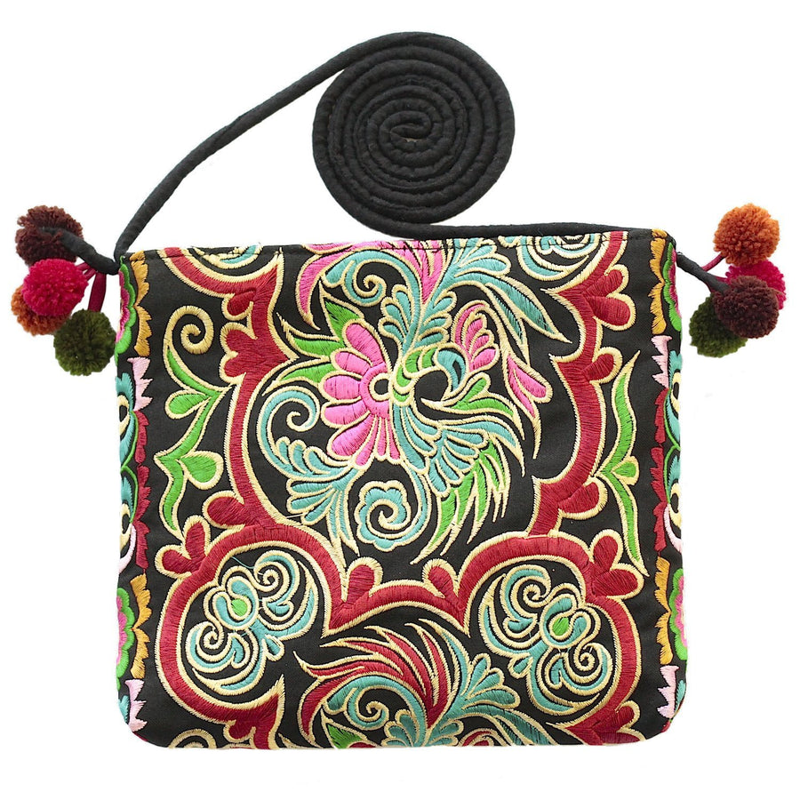 Sabai Jai Embroidered Ethnic Boho Shoulder & Crossbody Bag