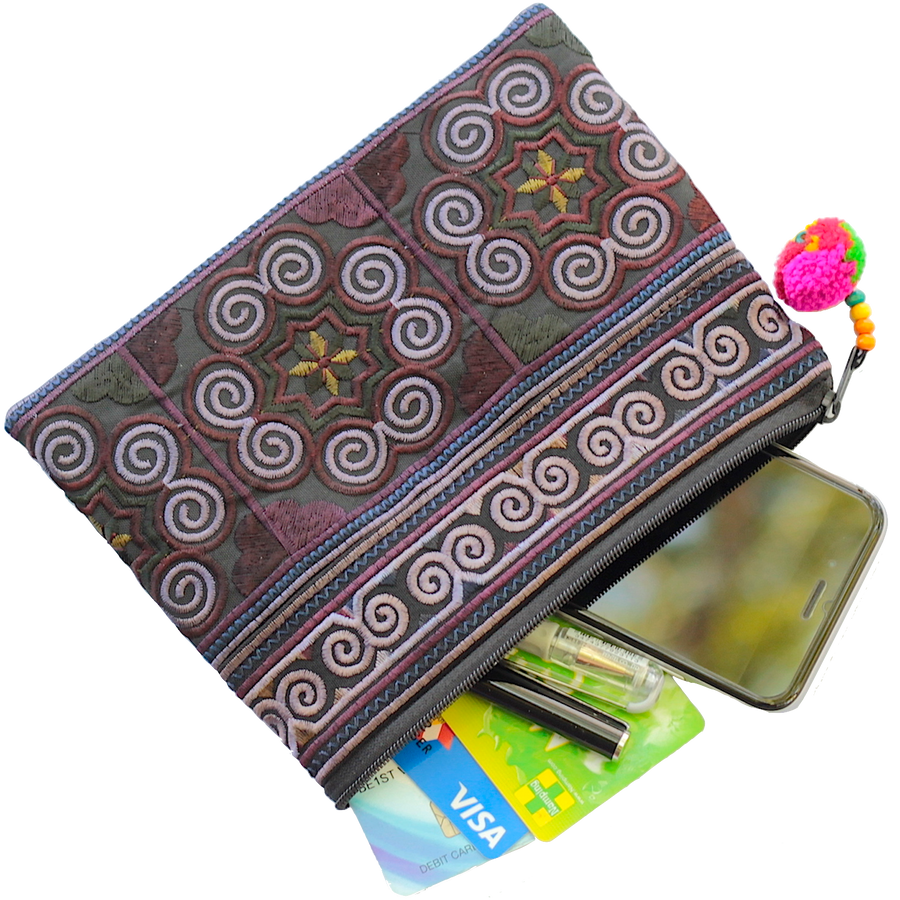 Sabai Jai Black Cosmetic Pouch with accessories