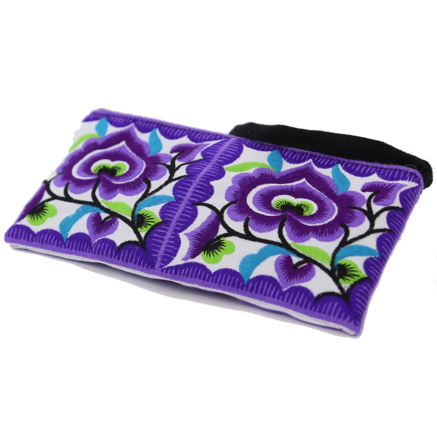 Sabai Jai Purple Small Floral Wristlet bag