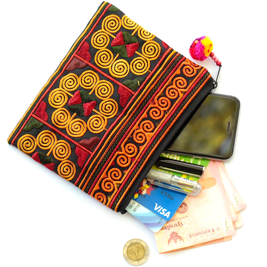 Sabai Jai Red Cosmetic Pouch with accessories